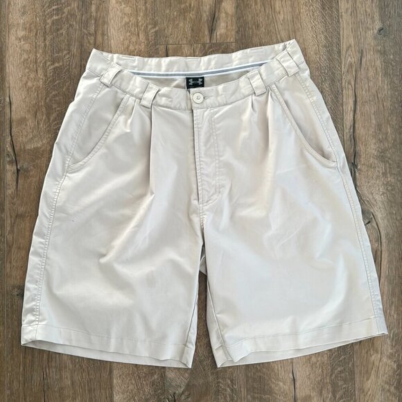 Under Armour Khaki Pleated Hiking Golf Shorts - Picture 1 of 7